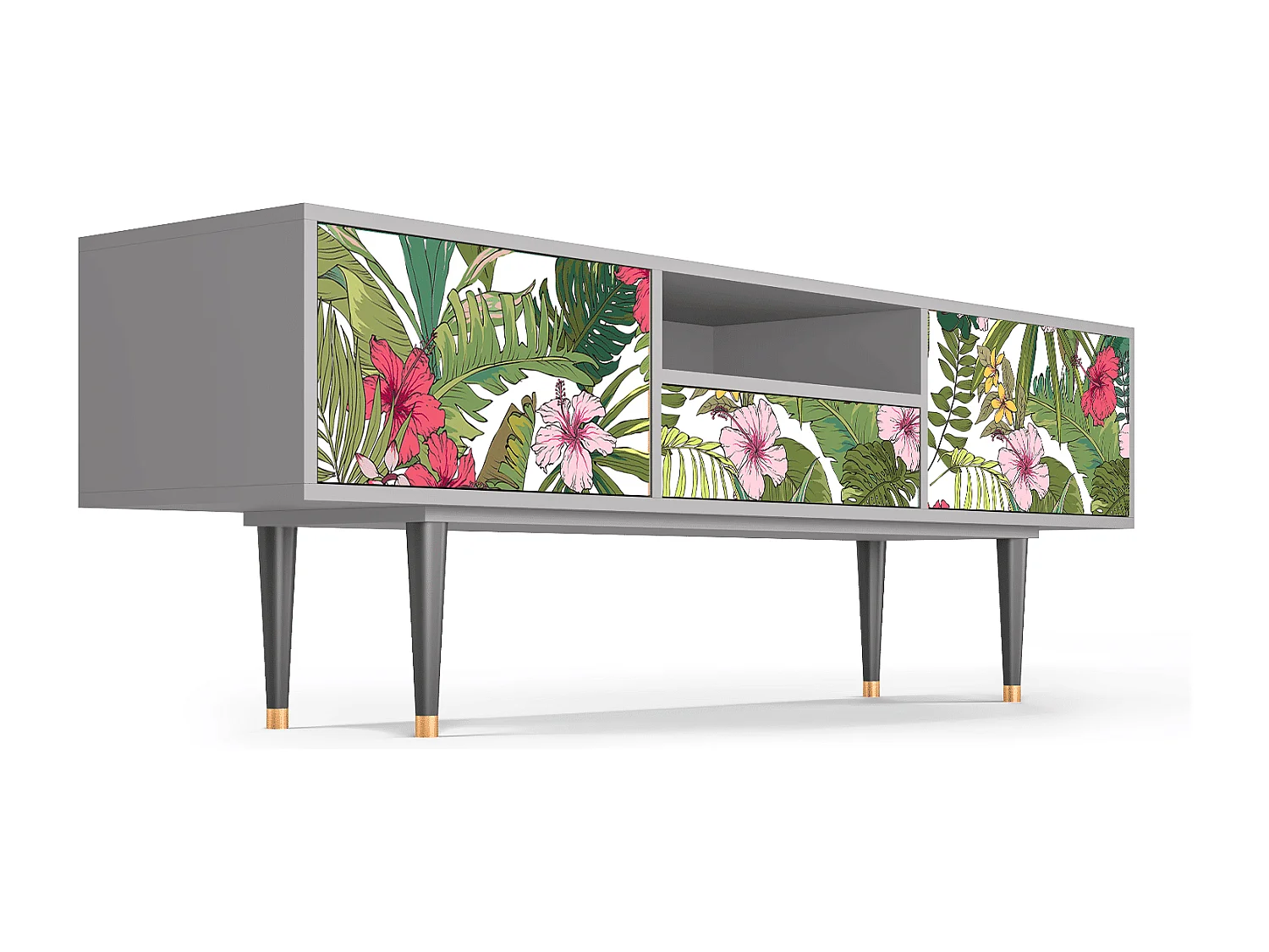 Meuble TV - 170х59х41 cm - T6 - Verdant Tropics, Gris