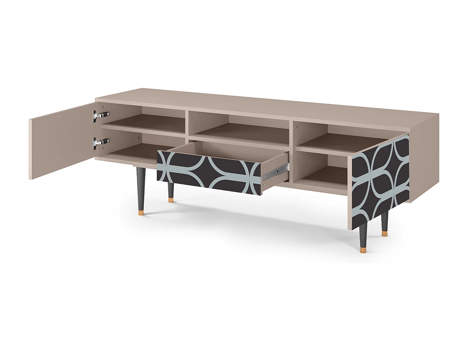 Meuble TV - 170х59х41 cm - T6 - Braided Blue, Latte