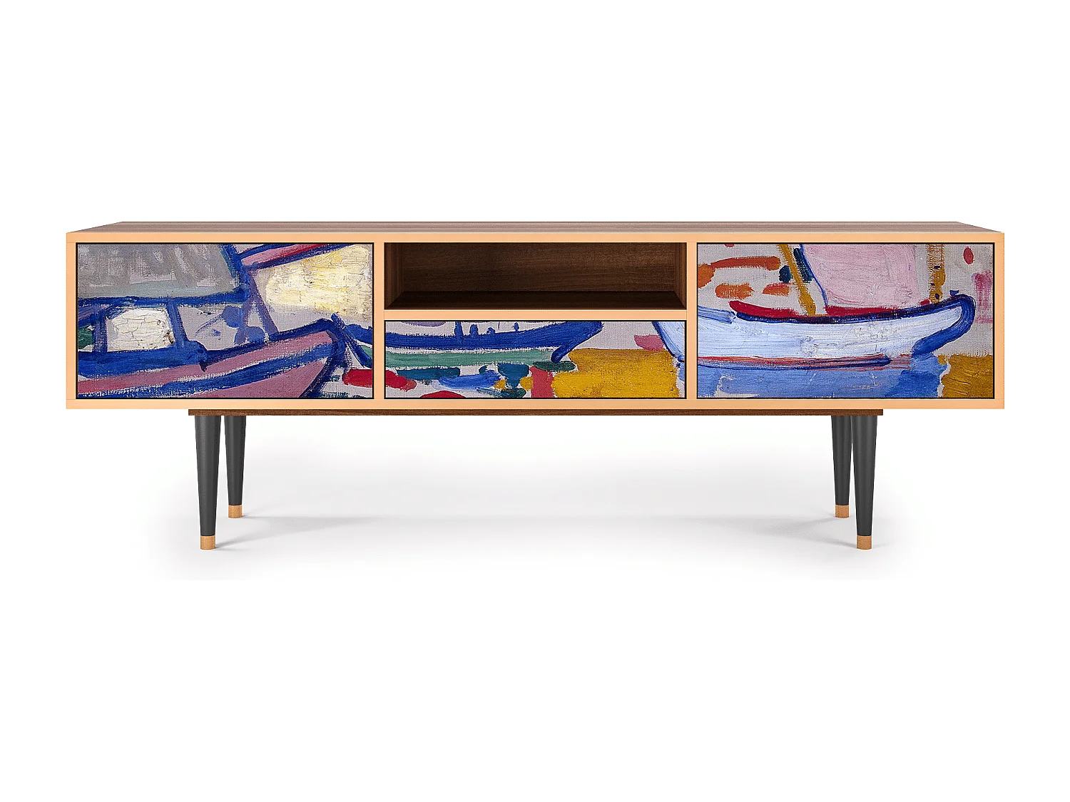 Meuble TV - 170х59х41 cm - T6 - The Port of Collioure , Noyer