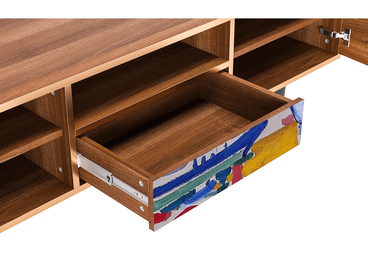 Meuble TV - 170х59х41 cm - T6 - The Port of Collioure , Noyer