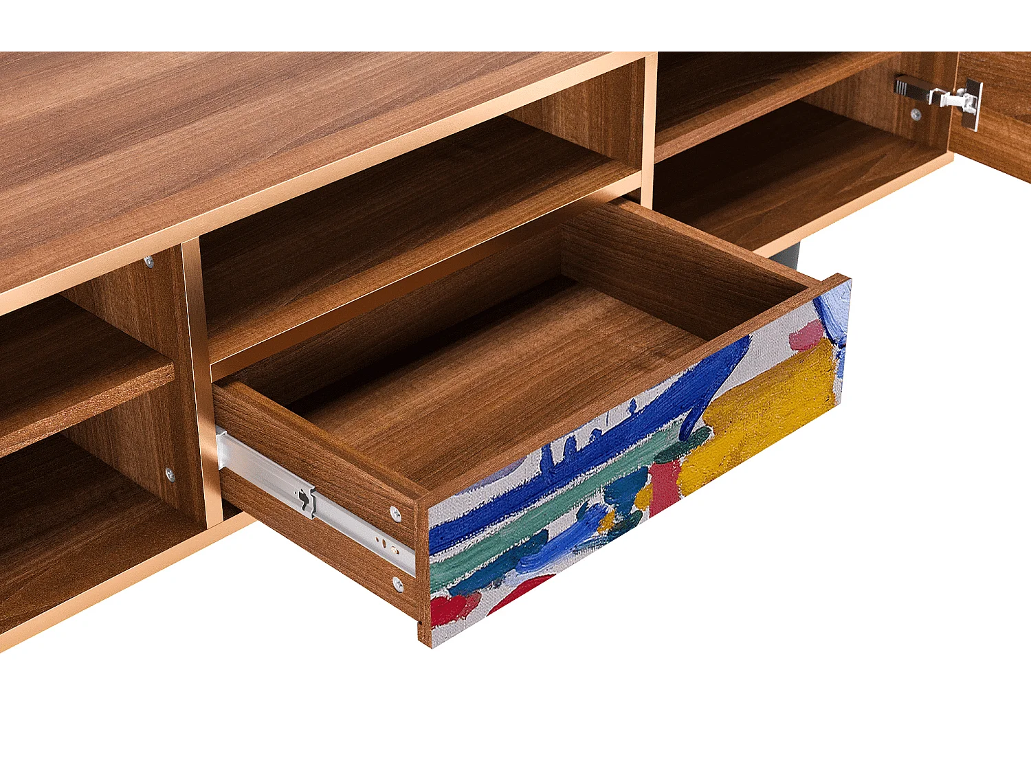 Meuble TV - 170х59х41 cm - T6 - The Port of Collioure , Noyer