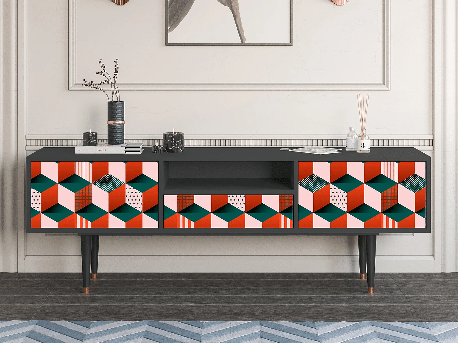 Meuble TV - 170х59х41 cm - T6 - Pepsi-Cola, Anthracite