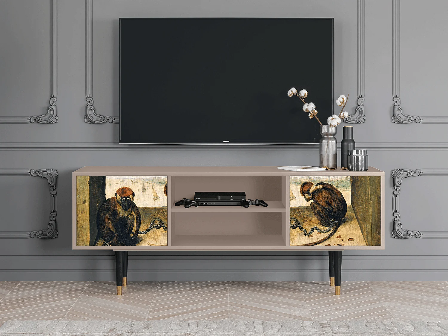 Mueble de TV - 170х69х48 cm - T2 - Two Monkeys, Latte