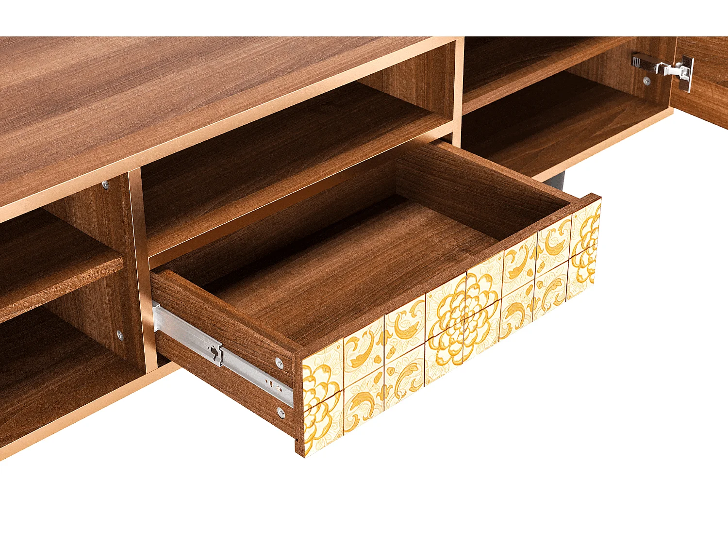 TV-Möbel - 170х59х41 cm - T6 - Sunshiny Tile, Walnuss