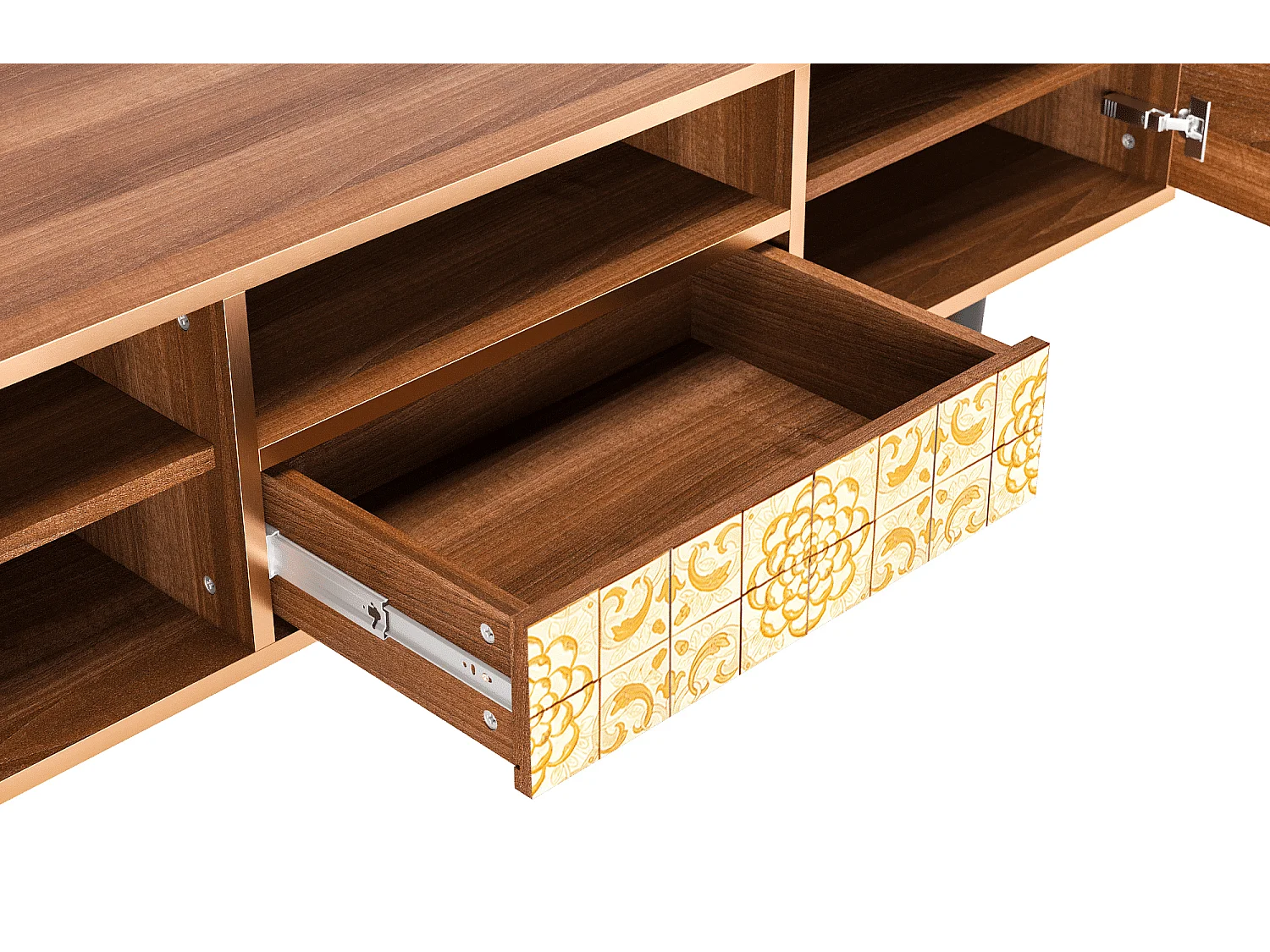 Mueble de TV - 170х59х41 cm - T6 - Sunshiny Tile, Nogal