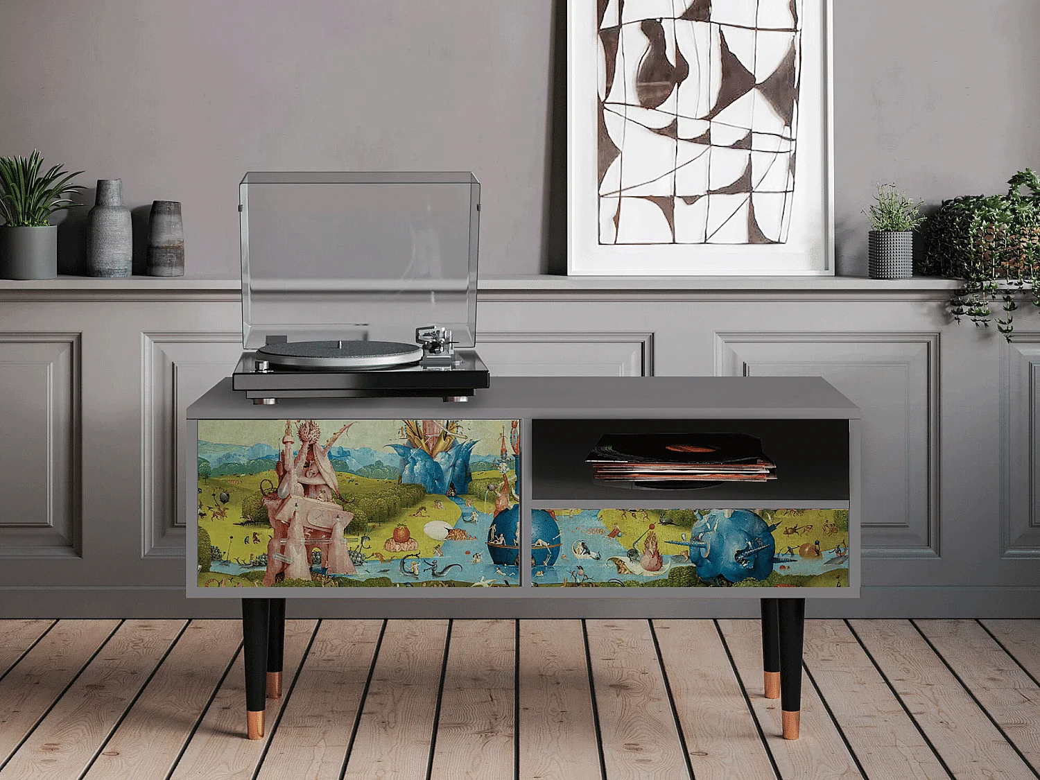 Meuble TV - 115х59х48 cm - T3 - The Garden 2 by Bosch, Gris
