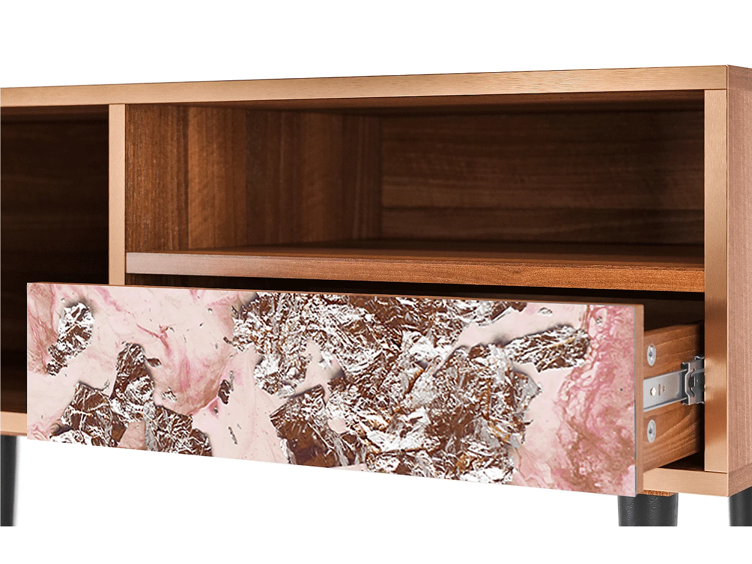 Meuble TV - 115х59х48 cm - T3 - Cotton Candy, Noyer