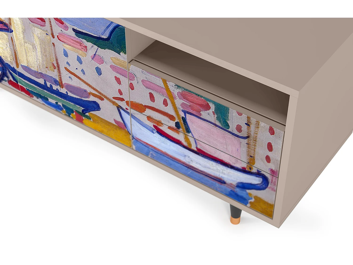 Meuble TV - 125х56х41 cm - T7 - The Port of Collioure , Latte