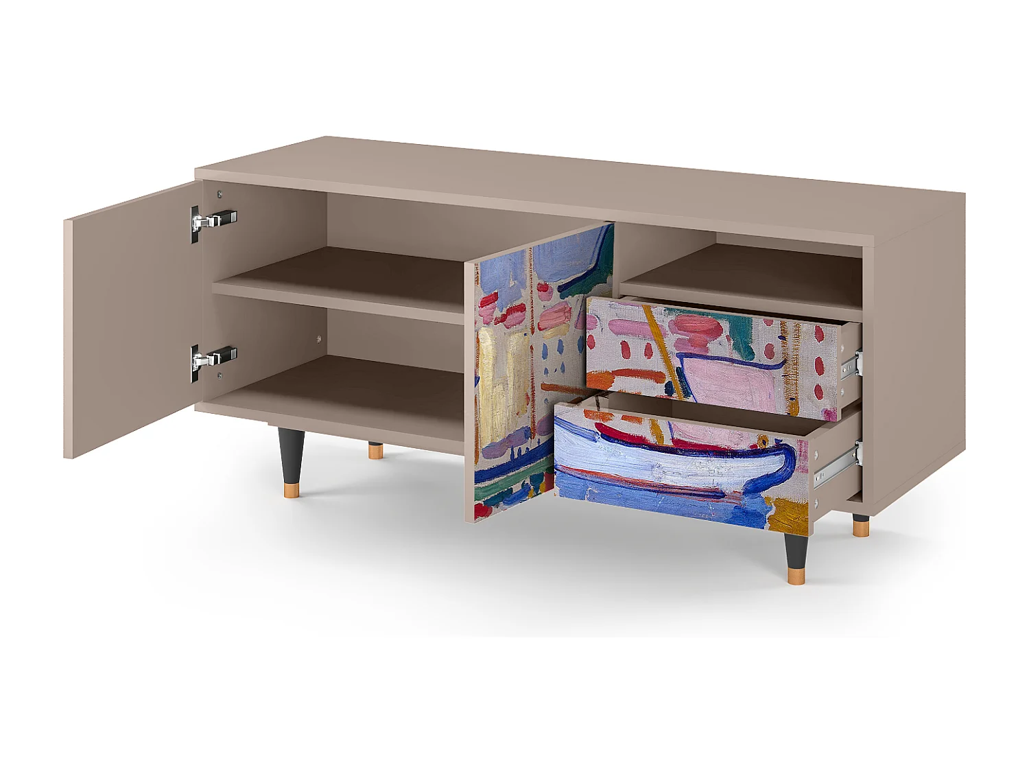 Meuble TV - 125х56х41 cm - T7 - The Port of Collioure , Latte