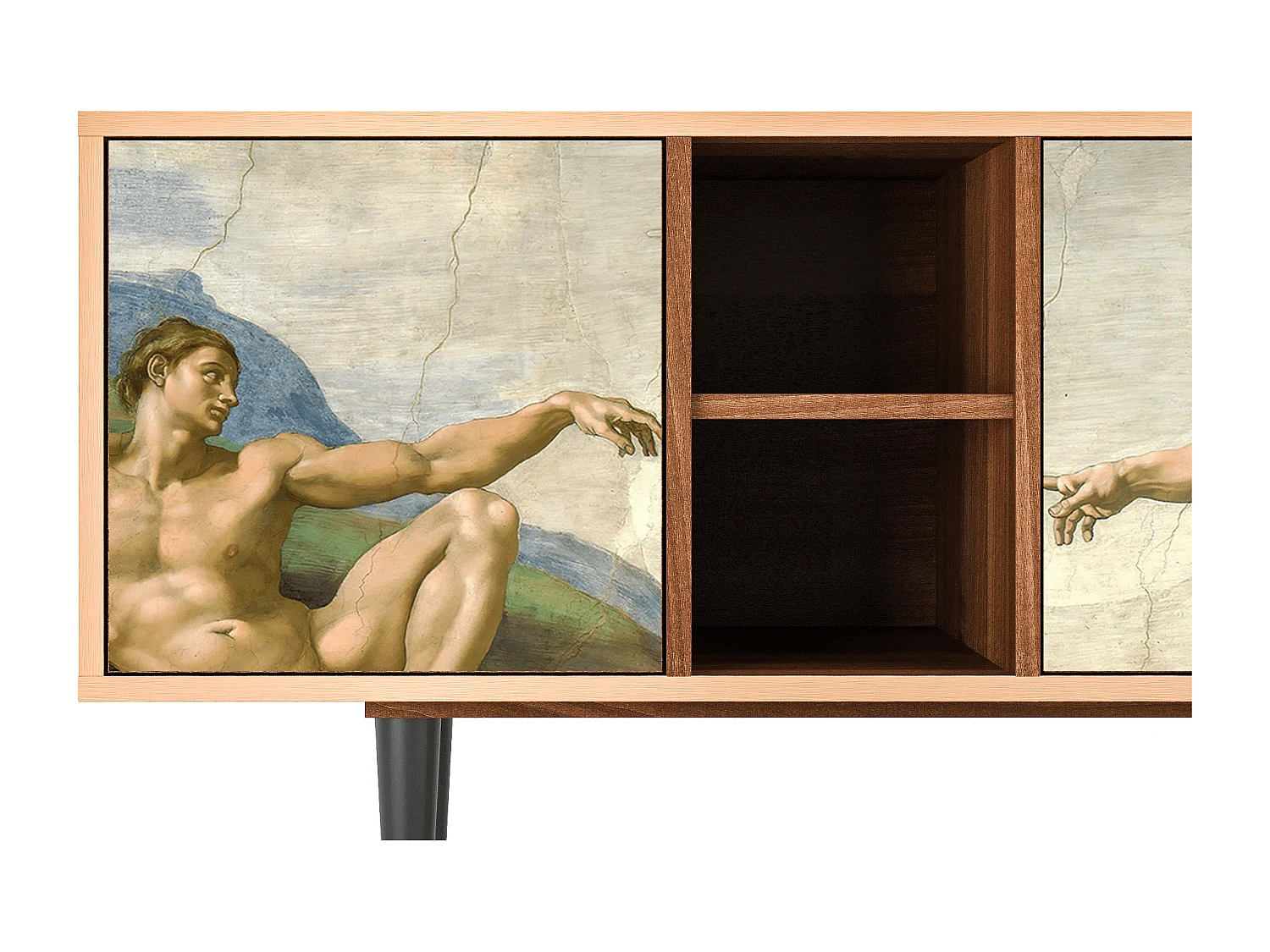 Szafka RTV - 150х69х41 cm - T5 - The Creation of Adam, Orzech