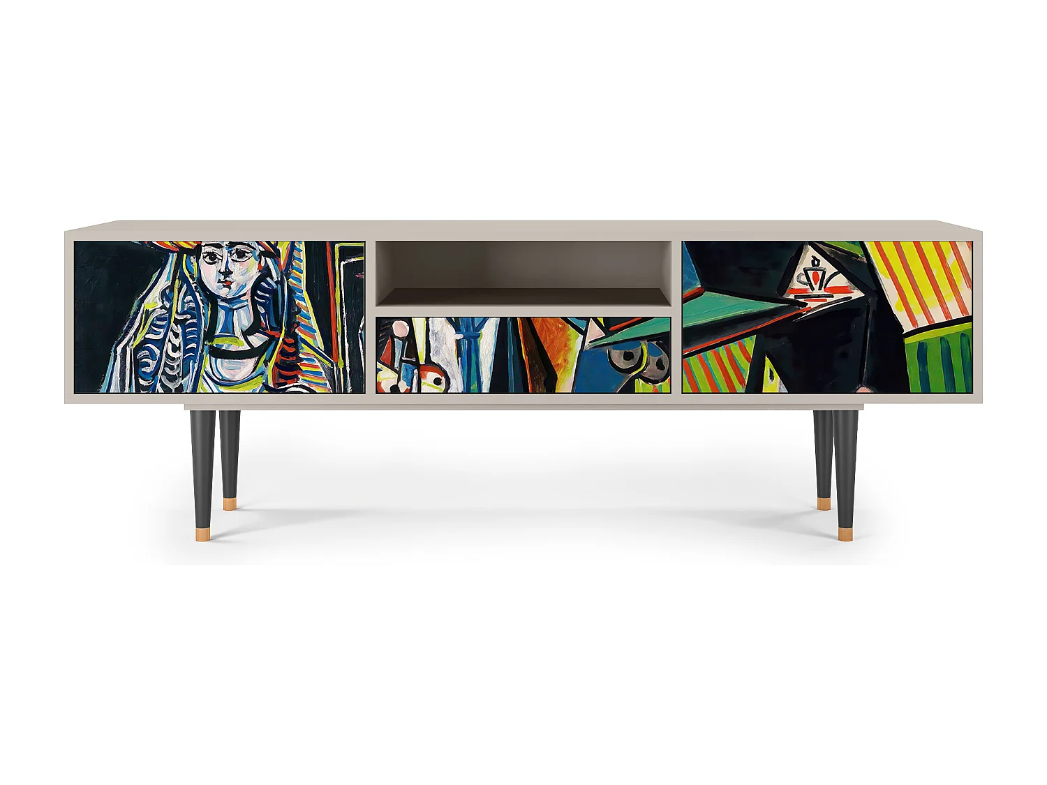 Szafka RTV - 170х59х41 cm - T6 - Women of Algiers, Piaskowy