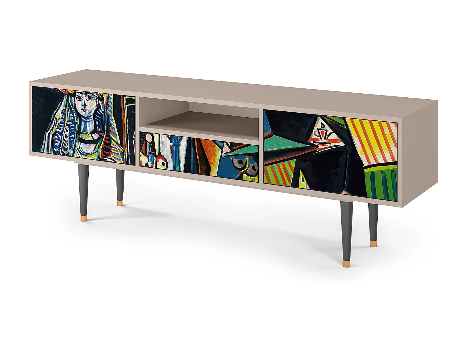 Szafka RTV - 170х59х41 cm - T6 - Women of Algiers, Piaskowy