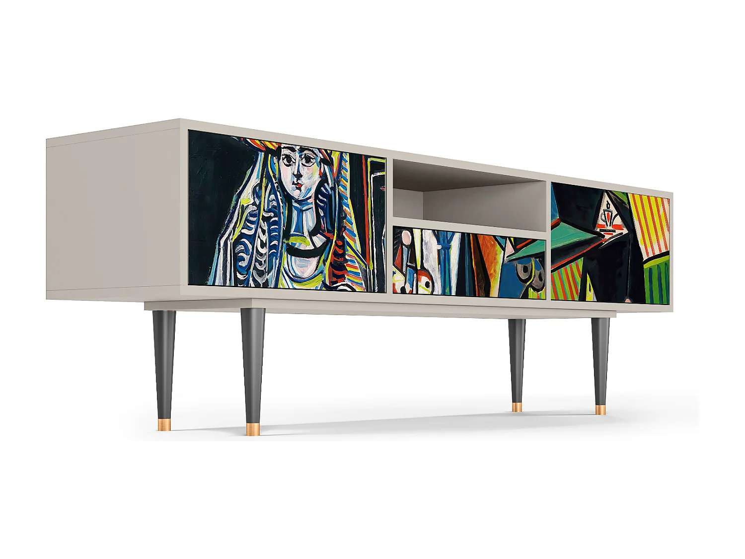 Szafka RTV - 170х59х41 cm - T6 - Women of Algiers, Piaskowy