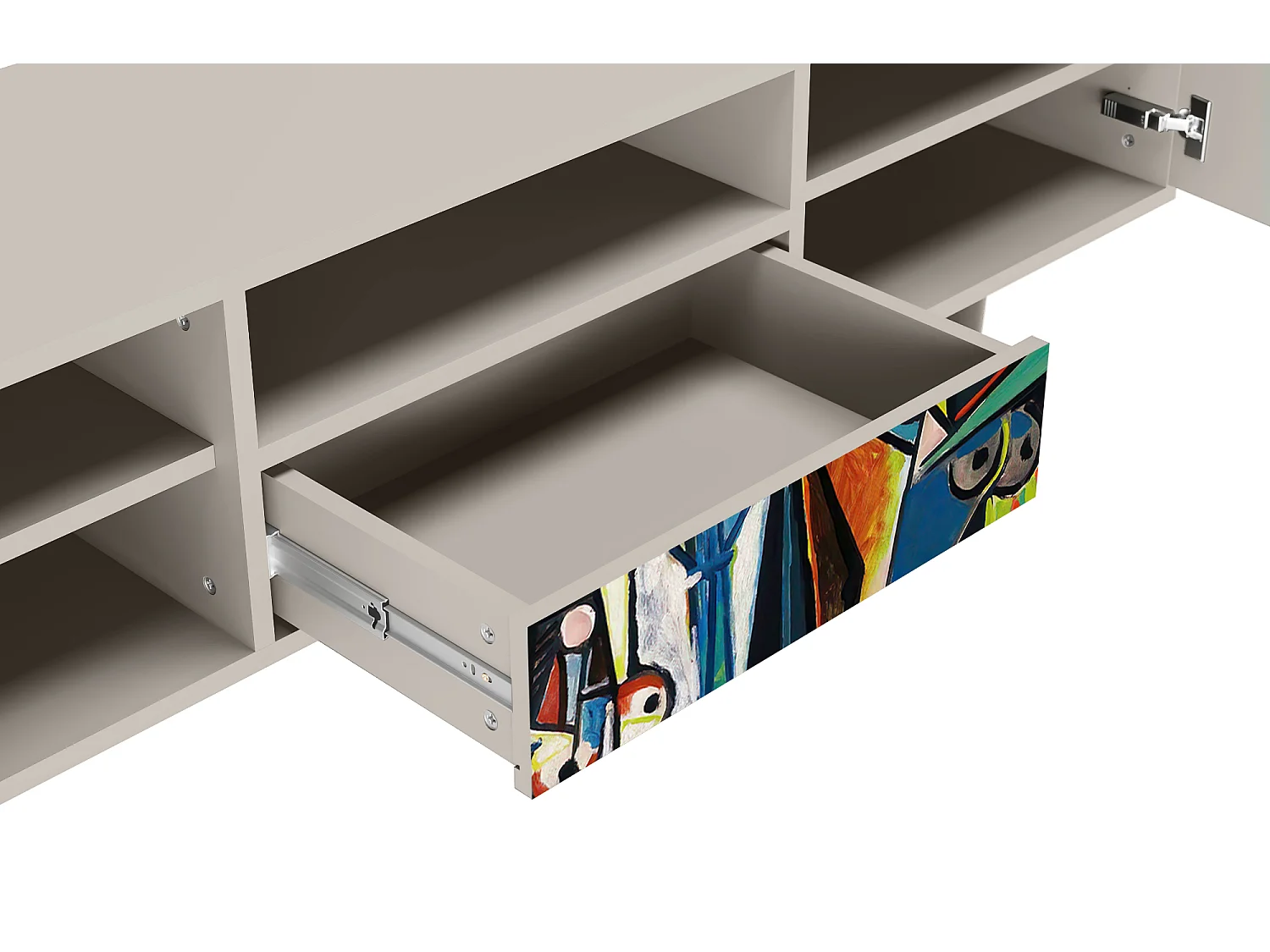 Szafka RTV - 170х59х41 cm - T6 - Women of Algiers, Piaskowy