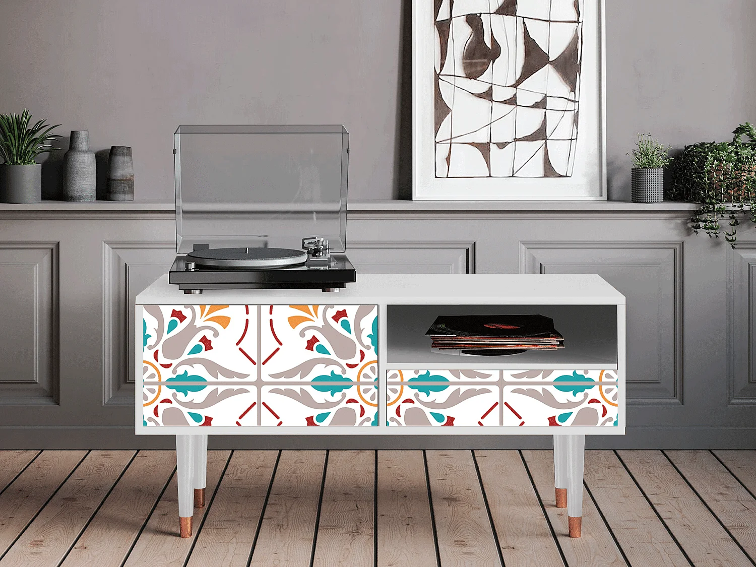 TV-Möbel - 115х59х48 cm - T3 - Spring Ceramics, Weiß