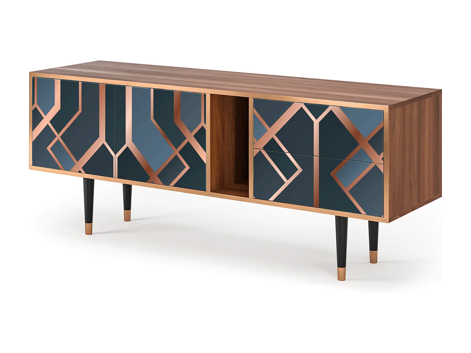 Meuble TV - 170х69х48 cm - T1 - Ashy 1920', Noyer