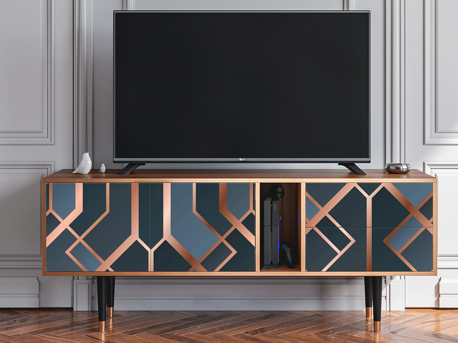 Meuble TV - 170х69х48 cm - T1 - Ashy 1920', Noyer