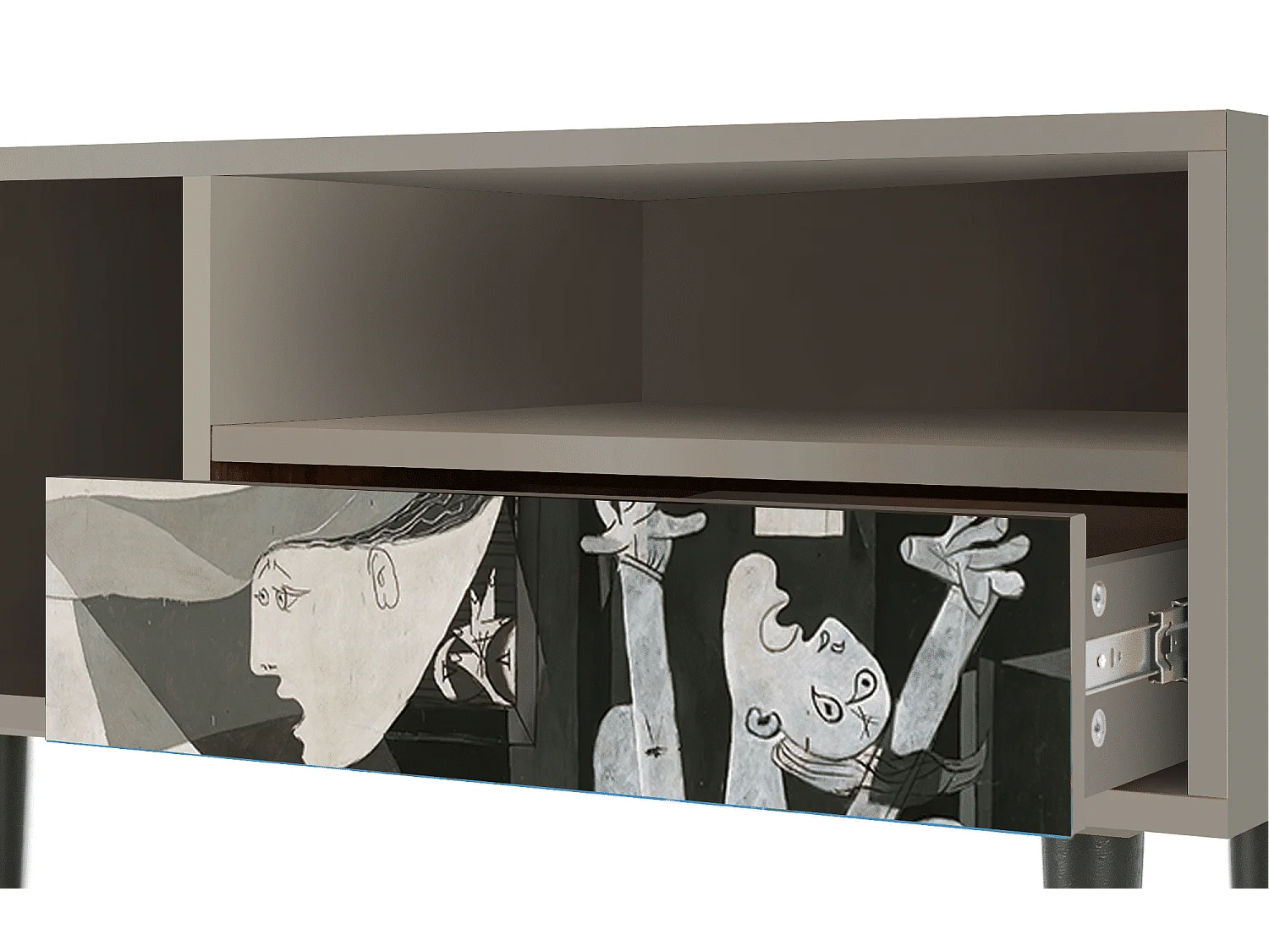 Szafka RTV - 115х59х48 cm - T3 - Guernica by Picasso, Piaskowy