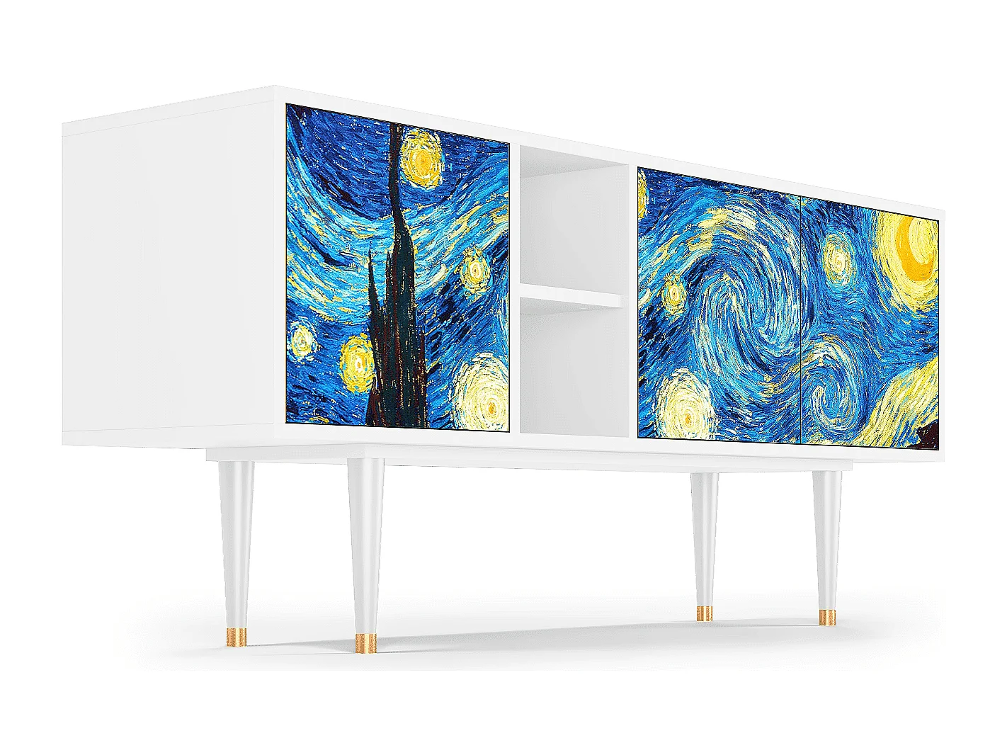 Mobile TV - 150х69х41 cm - T5 - The Starry Night  , Bianco