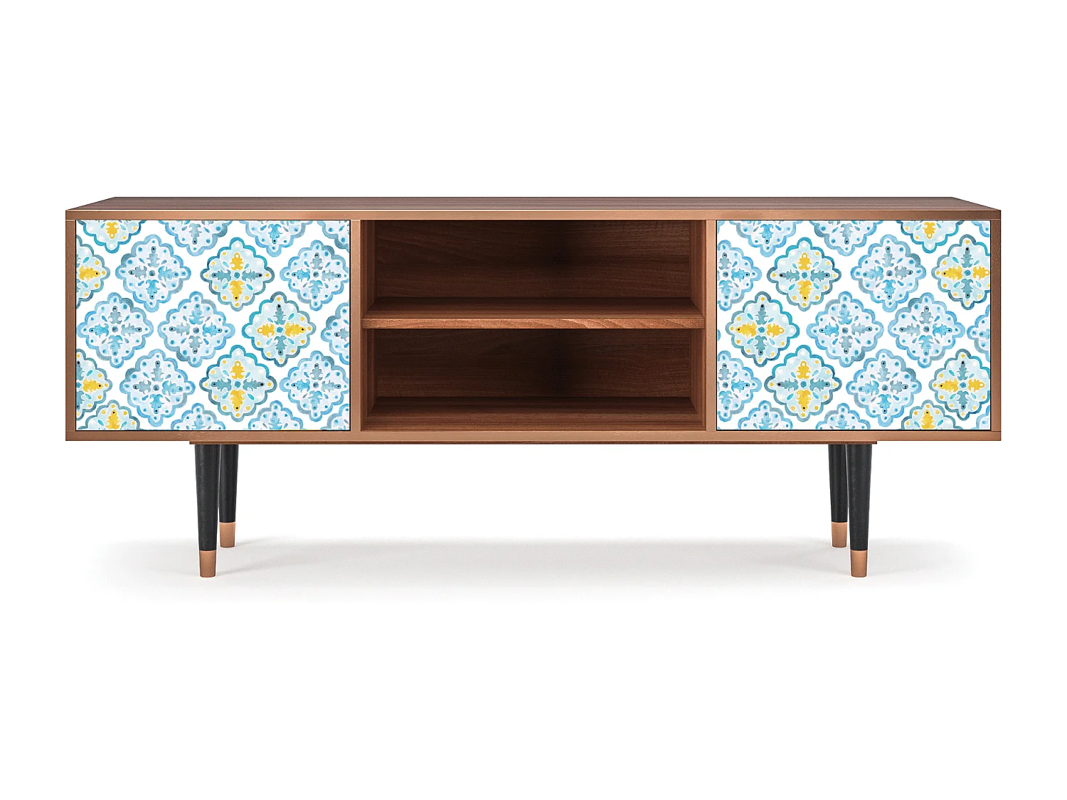 Mobile TV - 170х69х48 cm - T2 - Portugese tiles, Noce