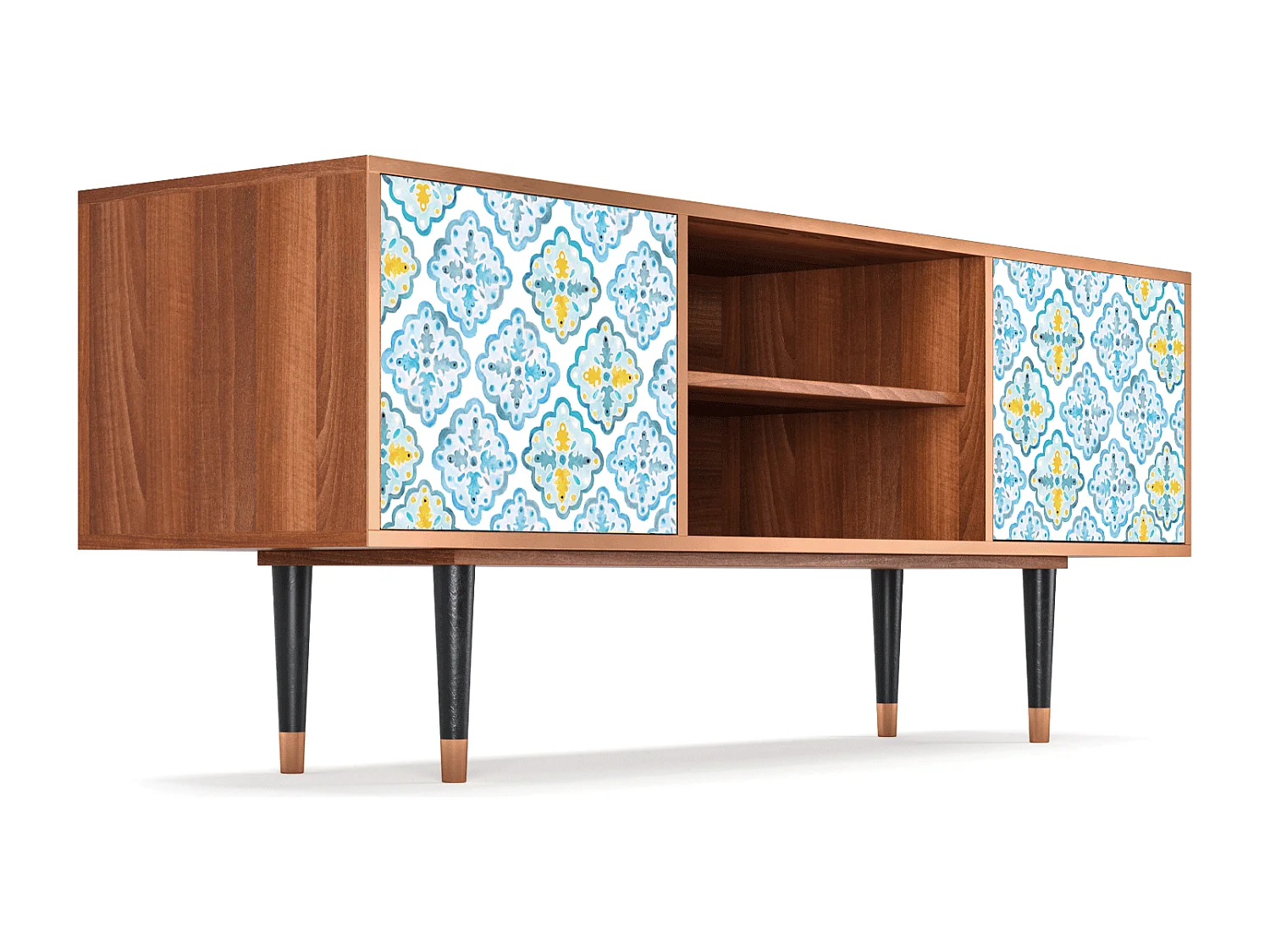 Mobile TV - 170х69х48 cm - T2 - Portugese tiles, Noce