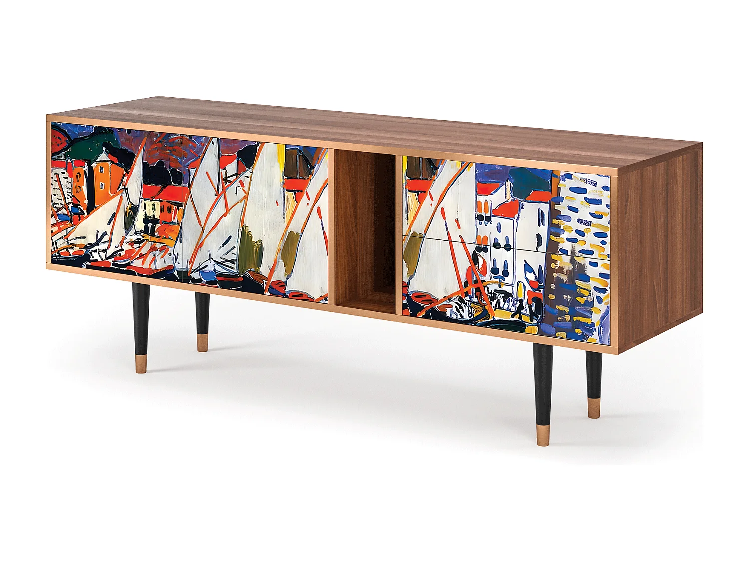 TV-meubel - 170х69х48 cm - T1 - Le Séchage des voiles , Walnoot