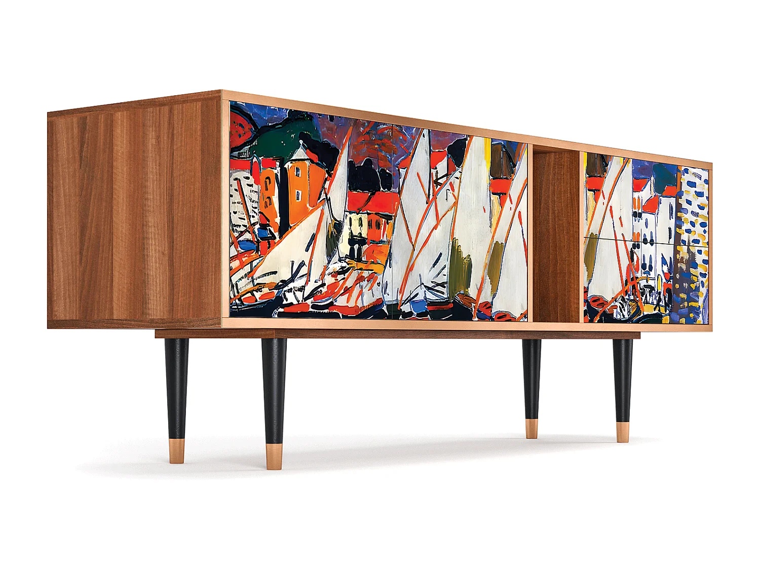 TV-meubel - 170х69х48 cm - T1 - Le Séchage des voiles , Walnoot