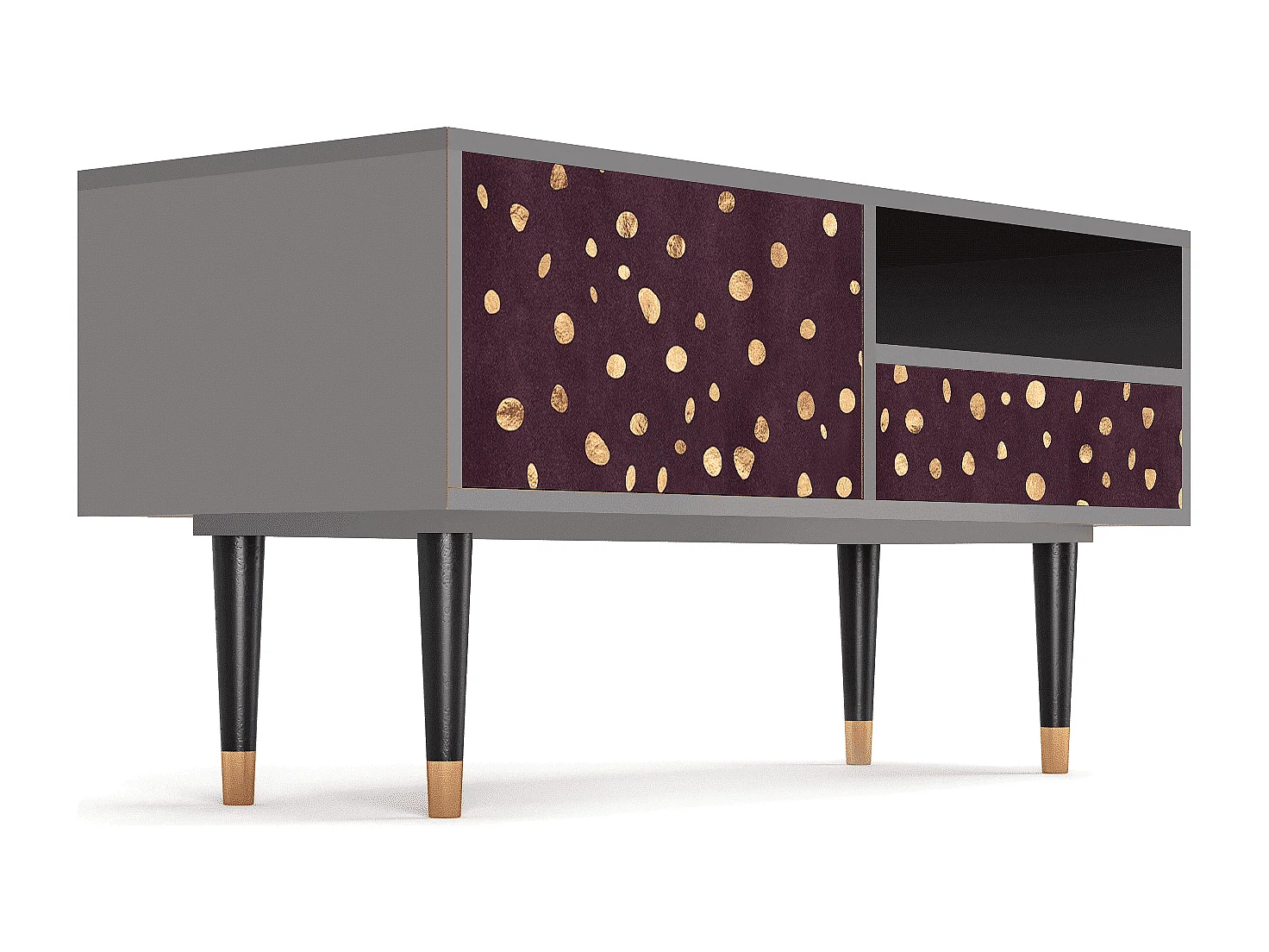 Mueble de TV - 115х59х48 cm - T3 - Glowworms, Cinza