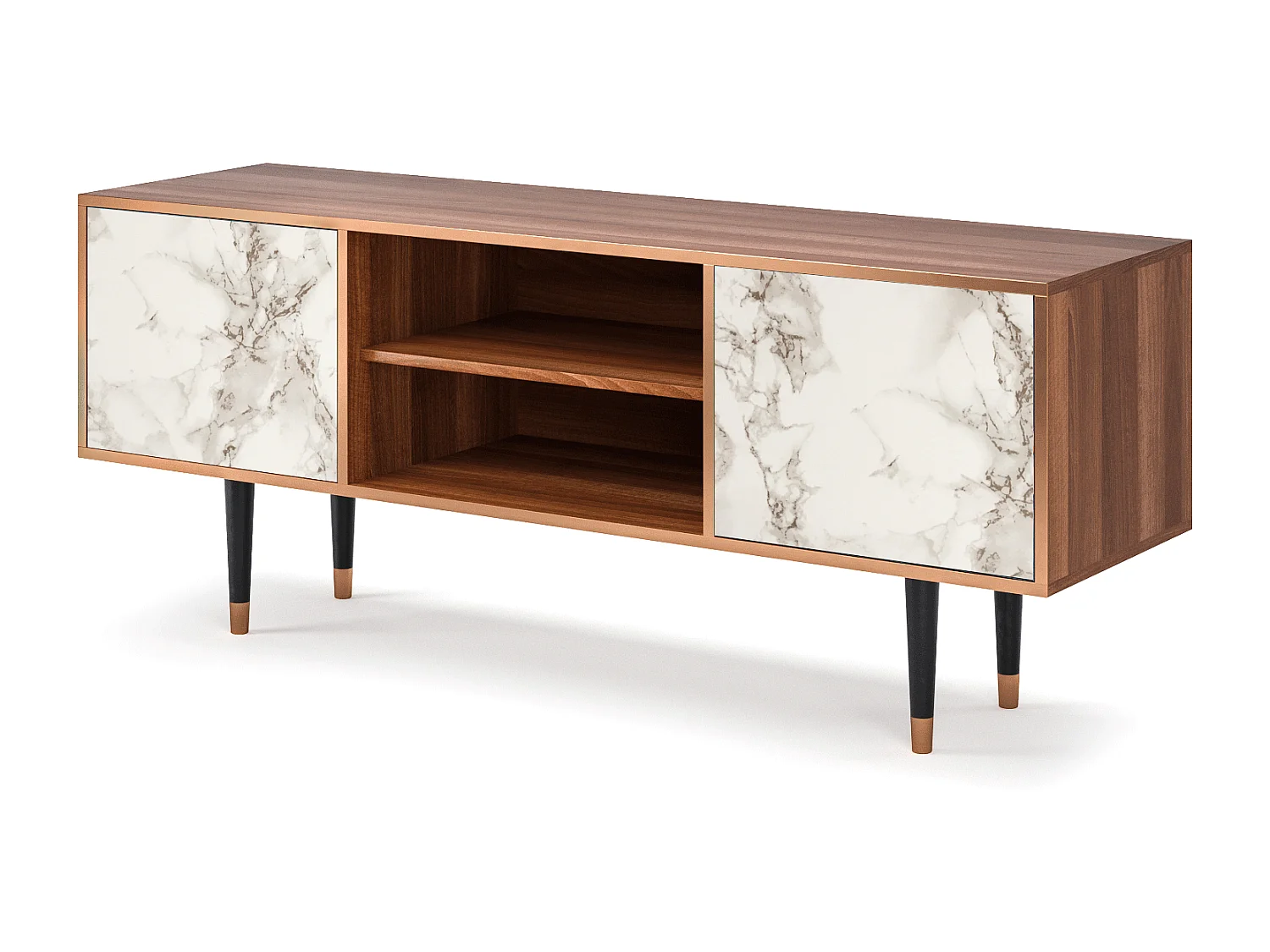 TV-meubel - 170х69х48 cm - T2 - Milk Marble, Walnoot