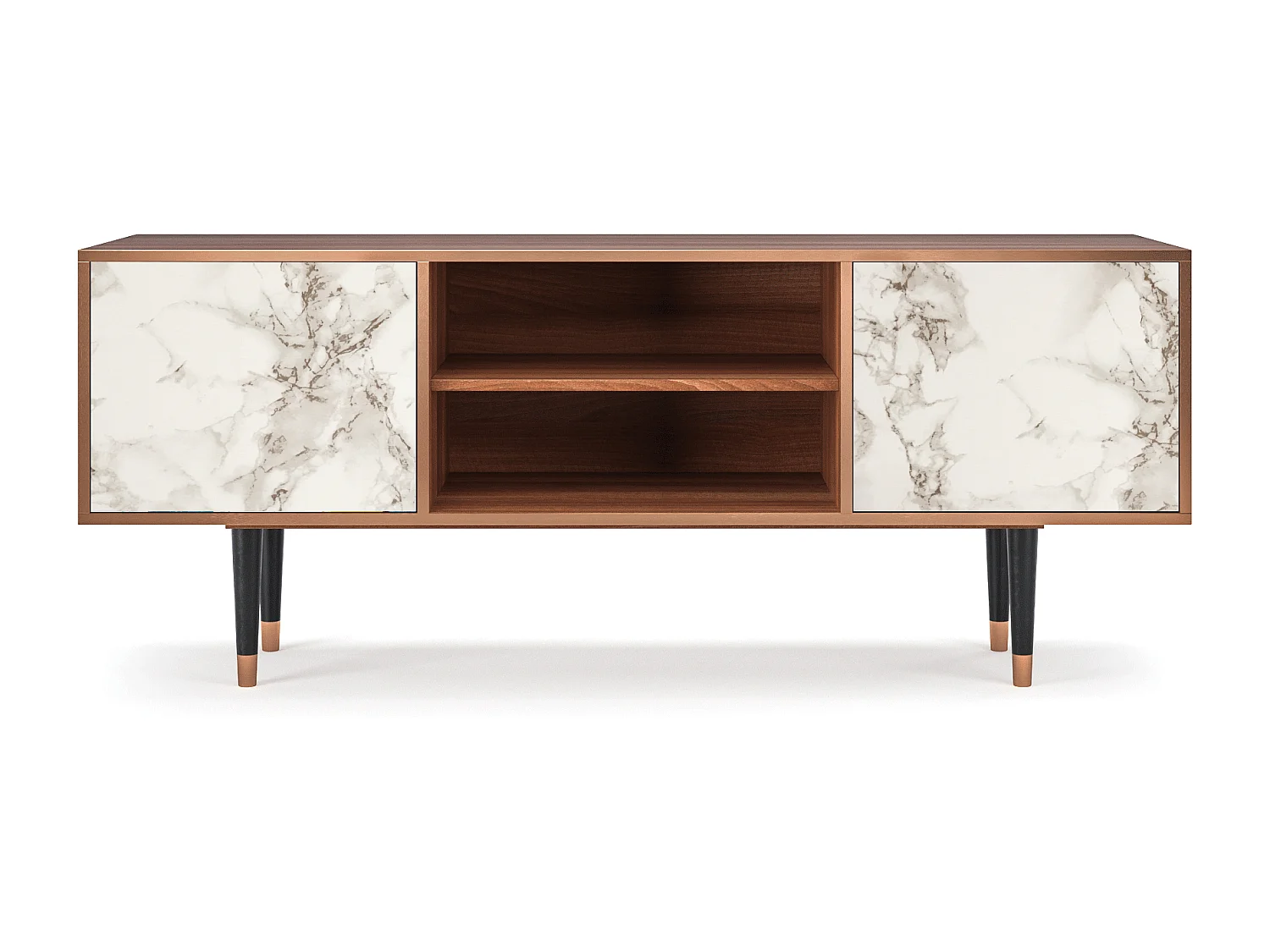 Mobile TV - 170х69х48 cm - T2 - Milk Marble, Noce