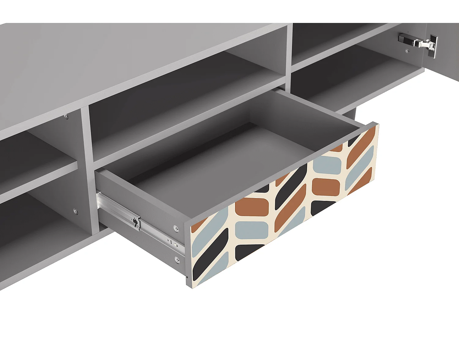 TV-Möbel - 170х59х41 cm - T6 - Beige Laure, Grau