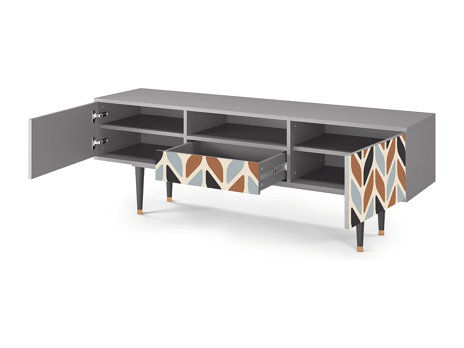 TV-Möbel - 170х59х41 cm - T6 - Beige Laure, Grau