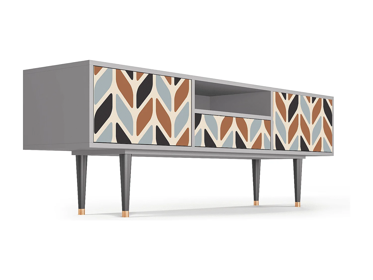 Szafka RTV - 170х59х41 cm - T6 - Beige Laure, Szary