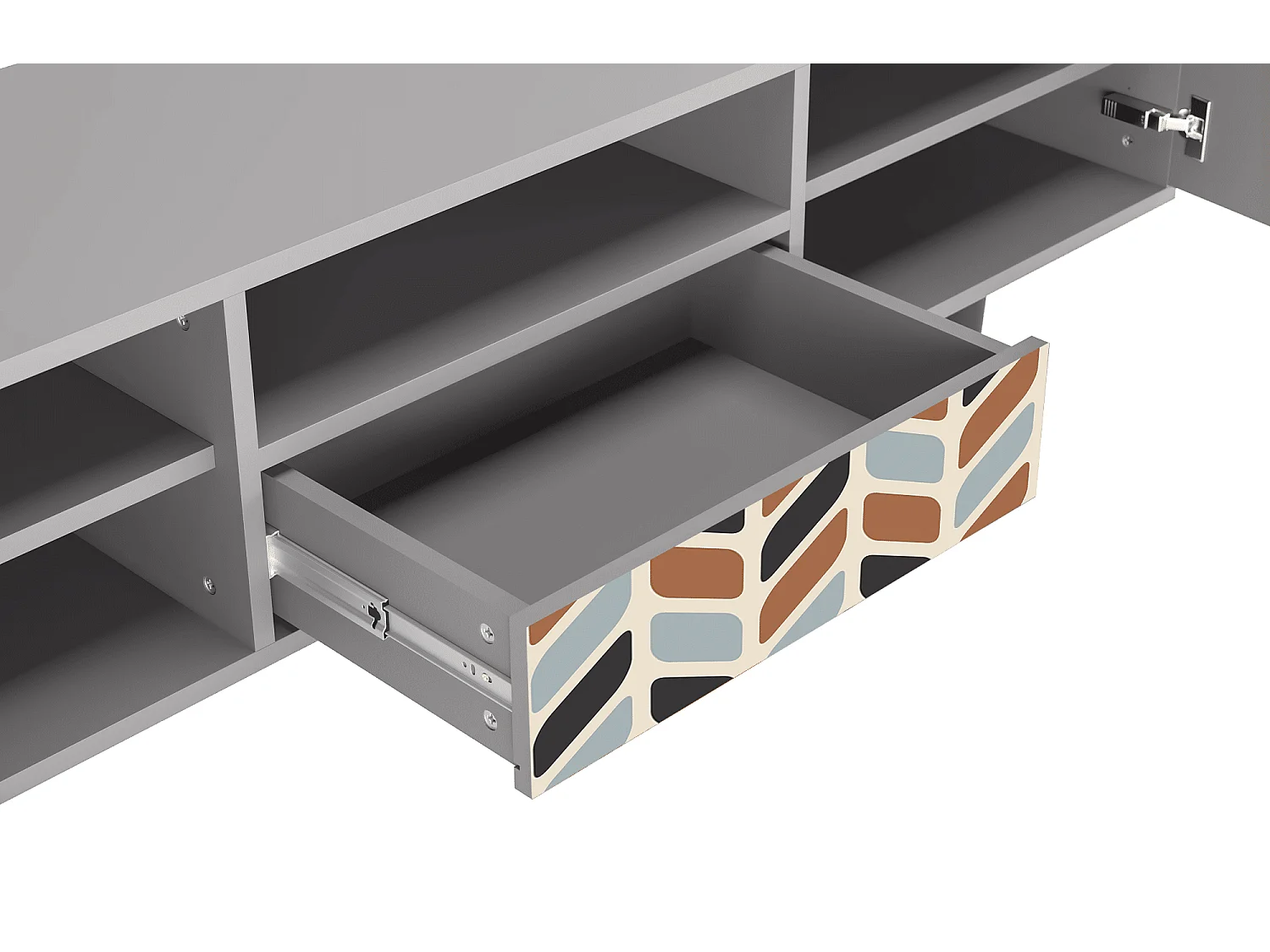 Mueble de TV - 170х59х41 cm - T6 - Beige Laure, Gris