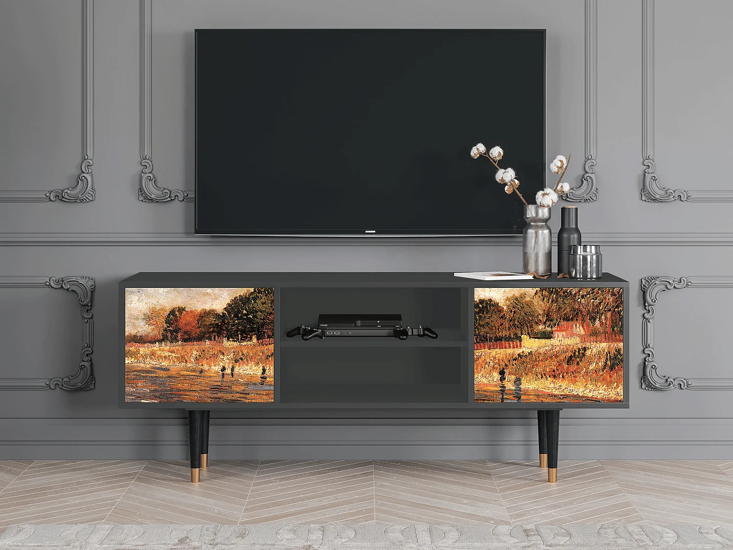 Mobile TV - 170х69х48 cm - T2 - The Banks, Antracite