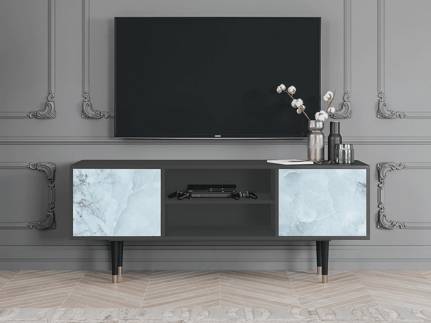 TV-Möbel - 170х69х48 cm - T2 - Glacial Colour, Anthrazit