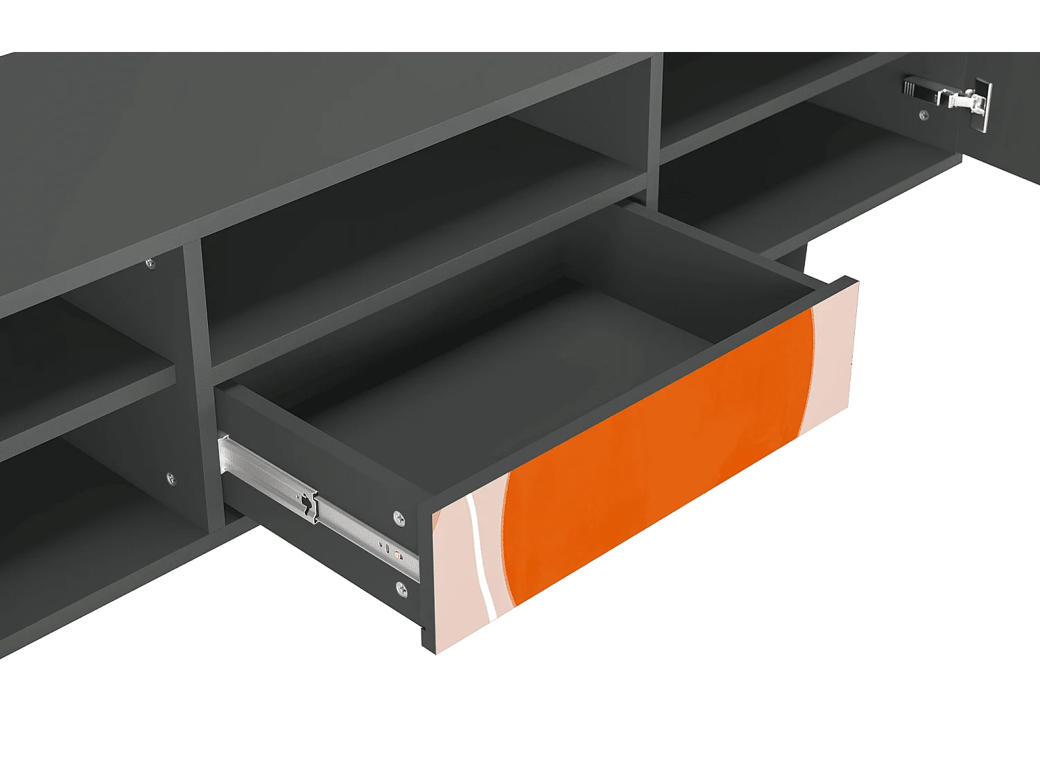 Meuble TV - 170х59х41 cm - T6 - Artwork, Anthracite