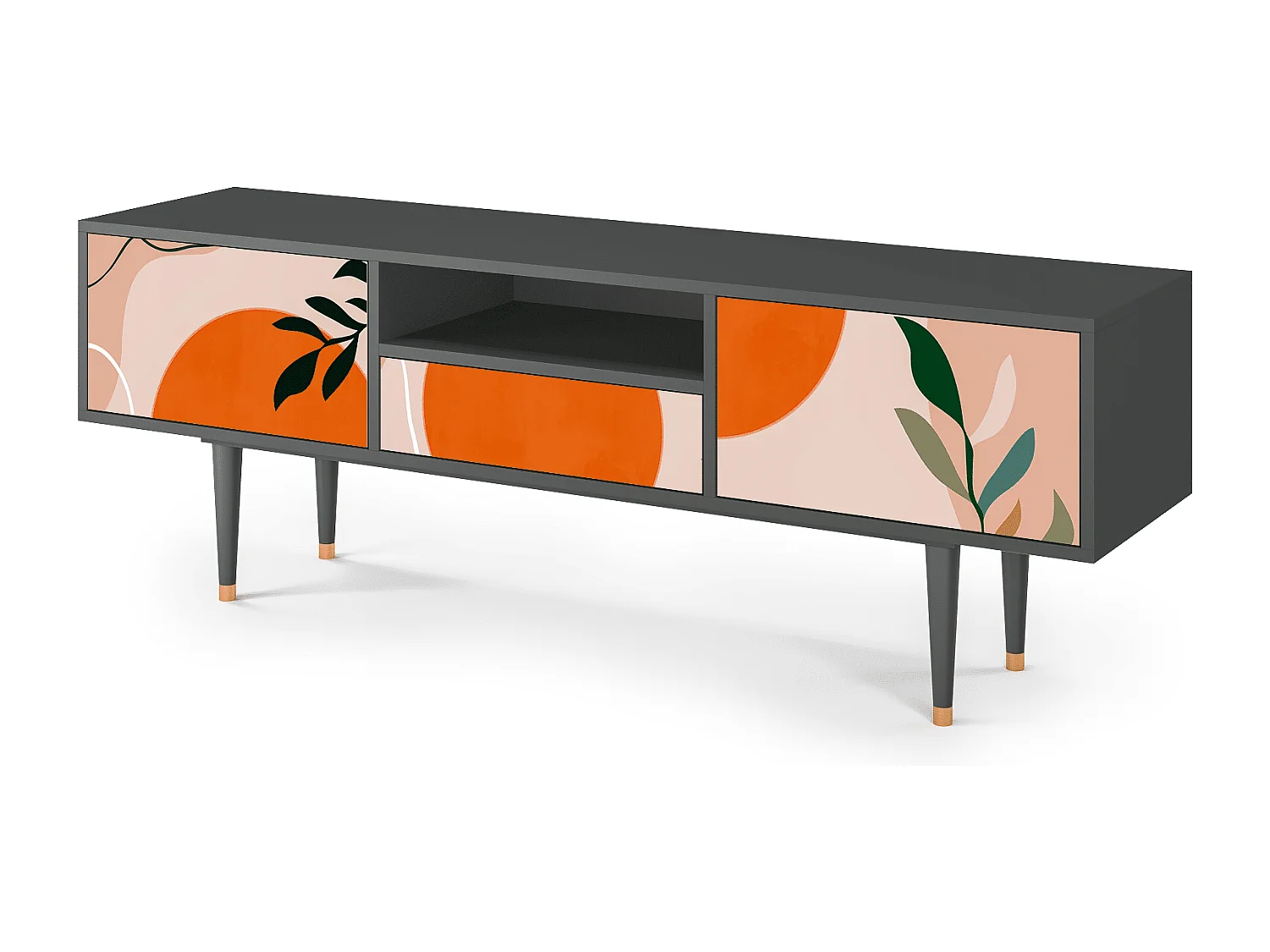 Meuble TV - 170х59х41 cm - T6 - Artwork, Anthracite