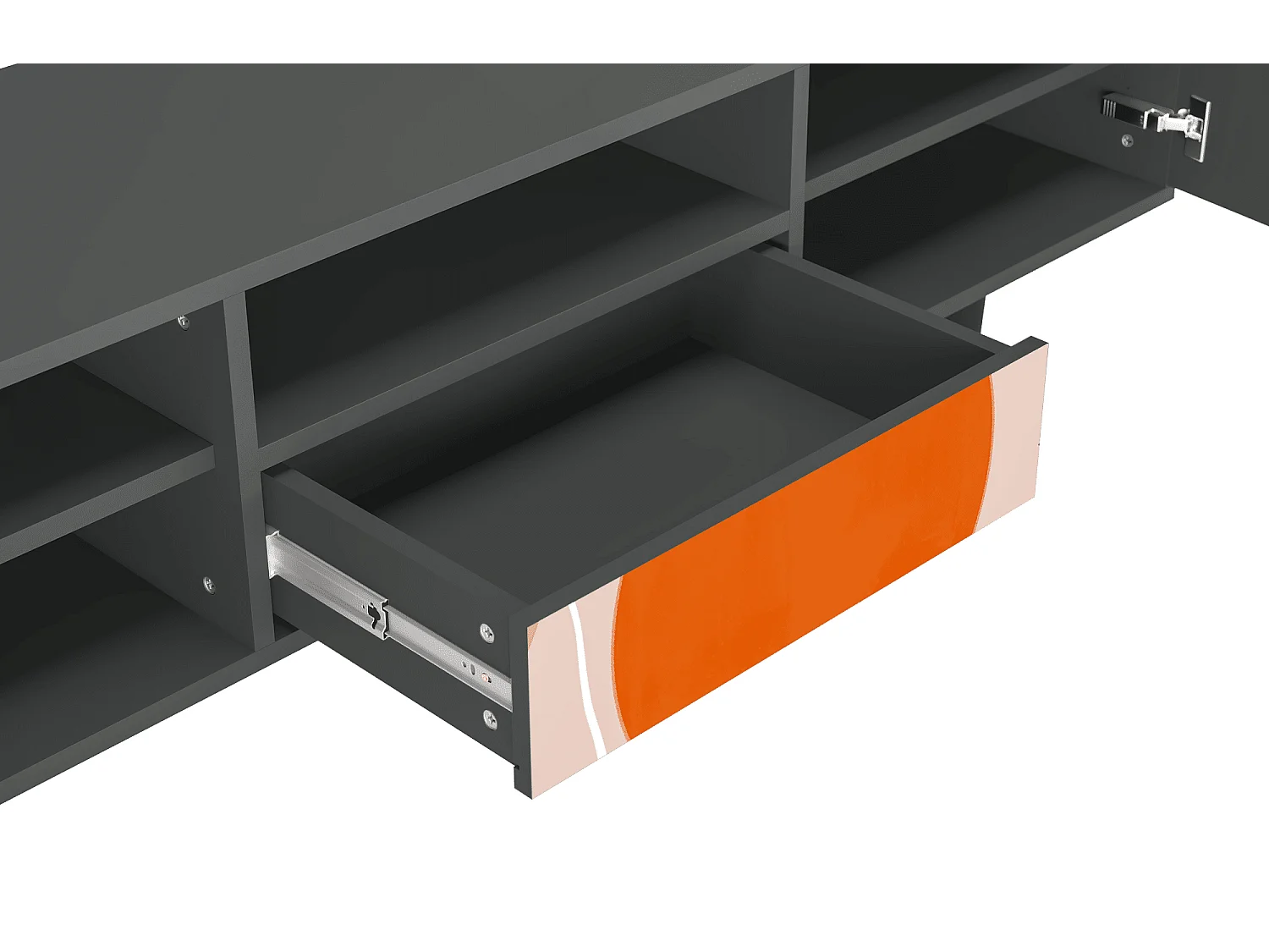 Meuble TV - 170х59х41 cm - T6 - Artwork, Anthracite