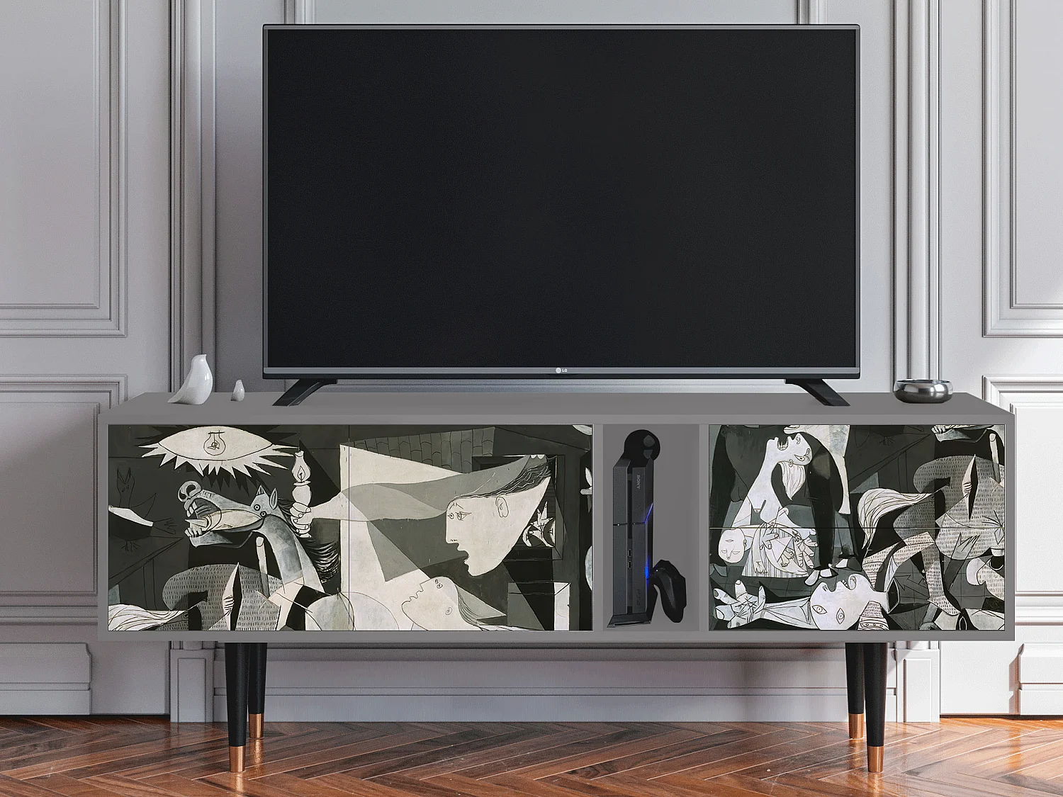 TV-Möbel - 170х69х48 cm - T1 - Guernica by Picasso, Grau