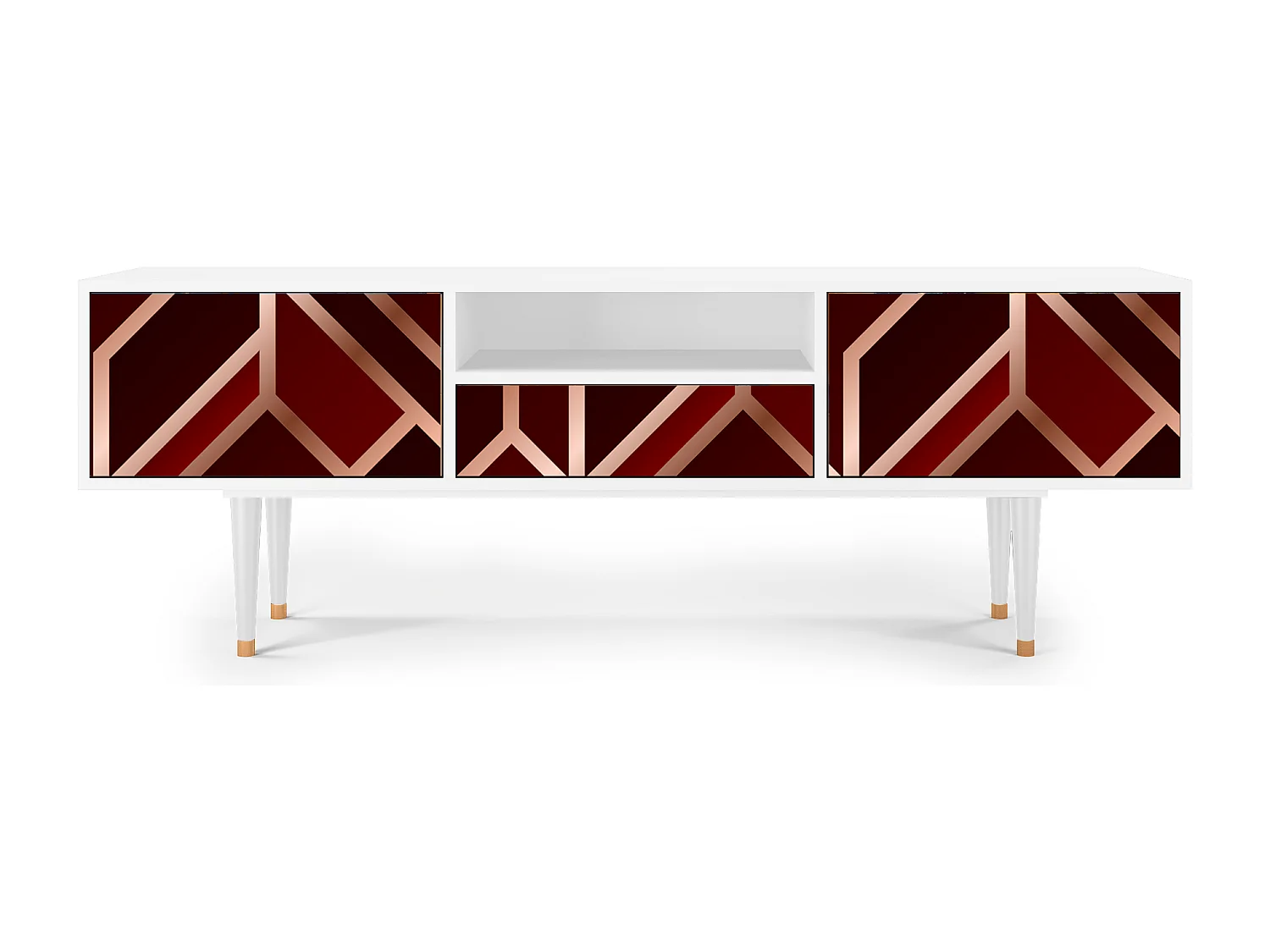 Meuble TV - 170х59х41 cm - T6 - Velvet 1920's, Blanc