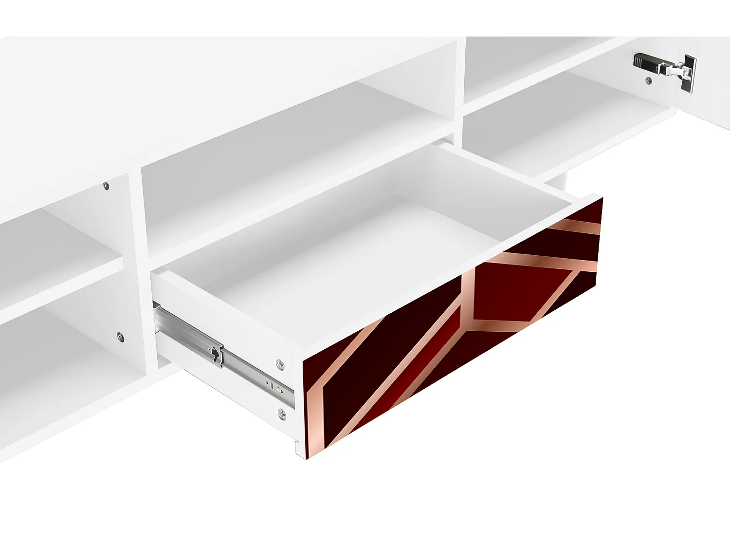 Meuble TV - 170х59х41 cm - T6 - Velvet 1920's, Blanc