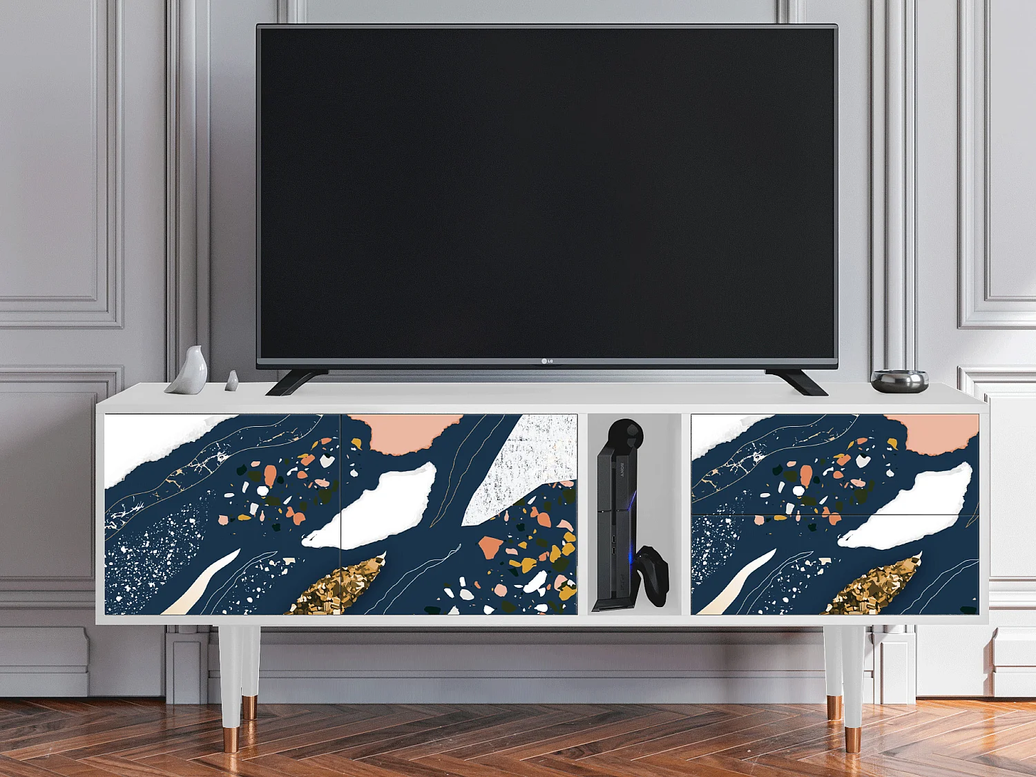 Meuble TV - 170х69х48 cm - T1 - Nude Iceberg, Blanc