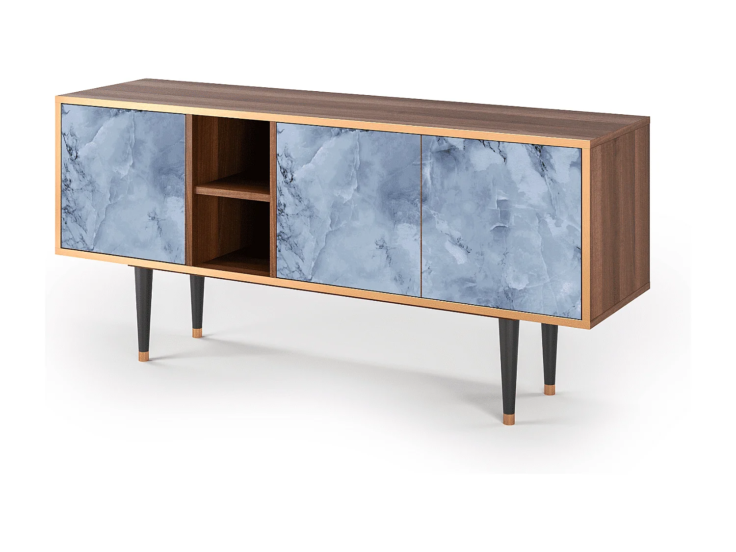 Szafka RTV - 150х69х41 cm - T5 - Feather Ice, Orzech