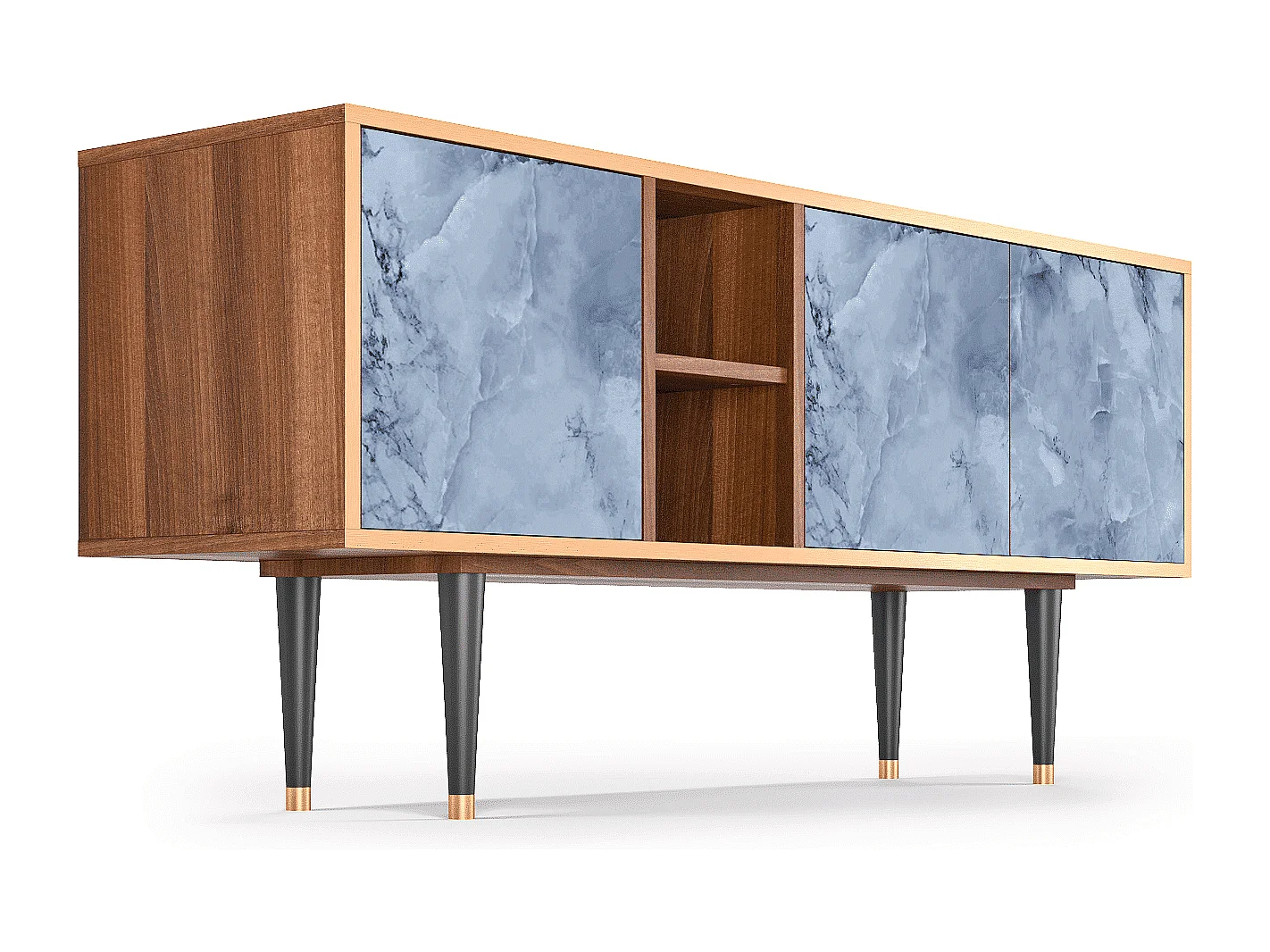 Szafka RTV - 150х69х41 cm - T5 - Feather Ice, Orzech