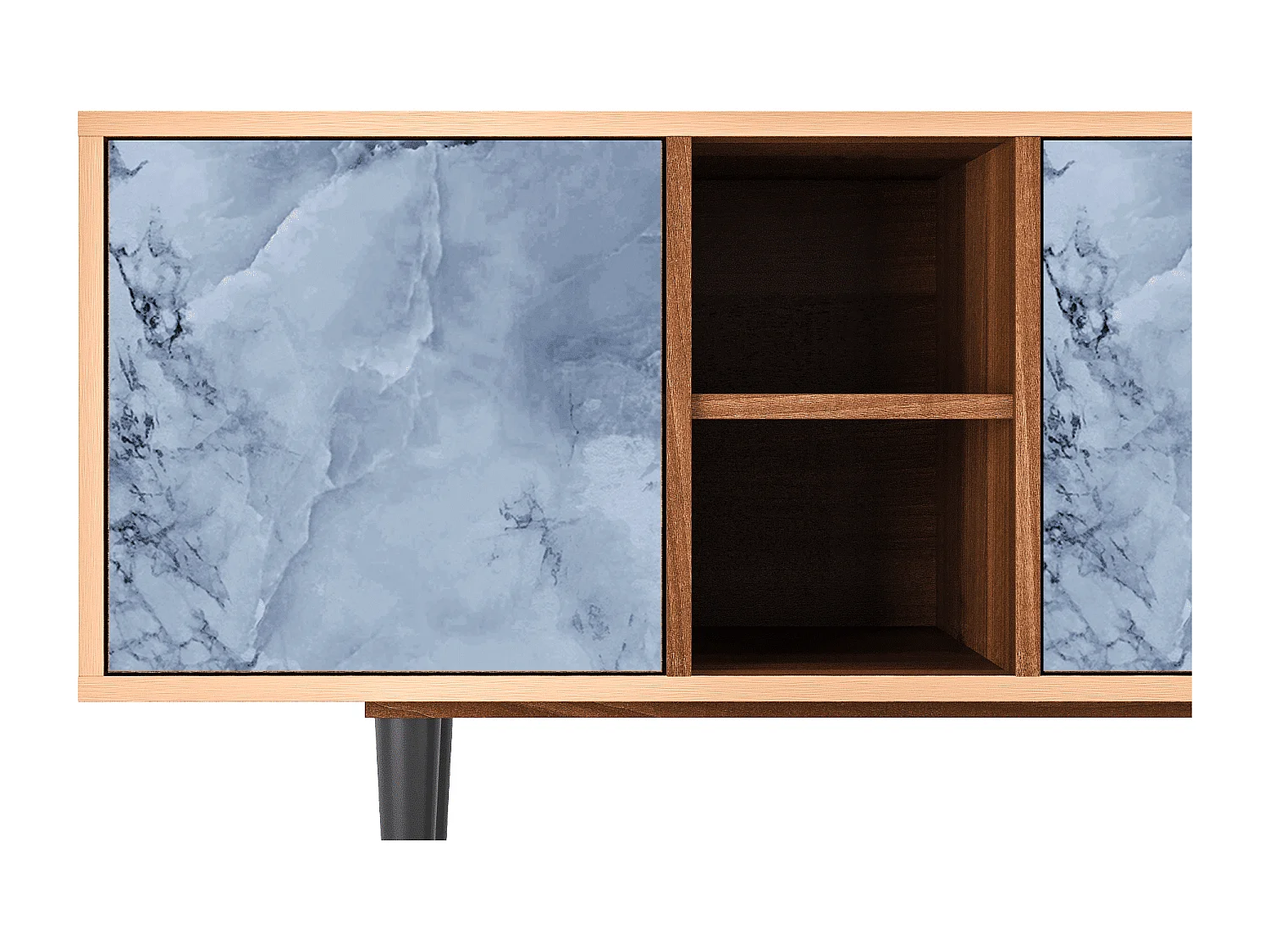 Szafka RTV - 150х69х41 cm - T5 - Feather Ice, Orzech