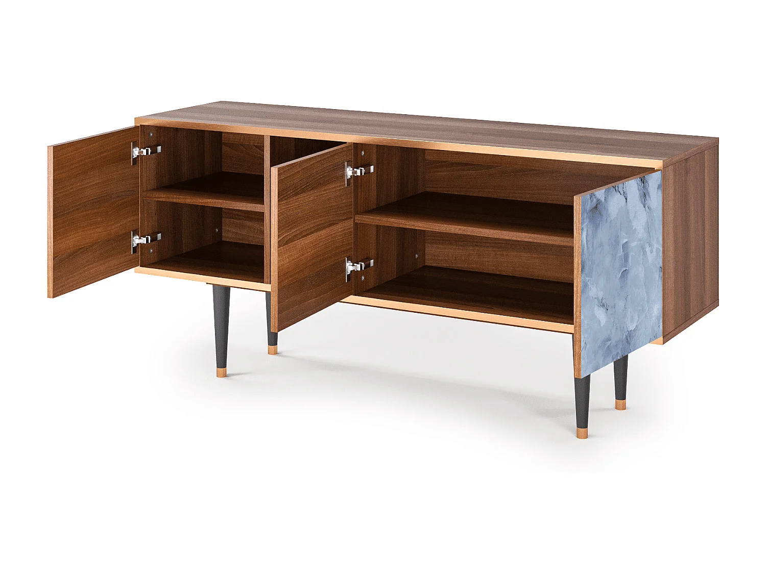 Szafka RTV - 150х69х41 cm - T5 - Feather Ice, Orzech