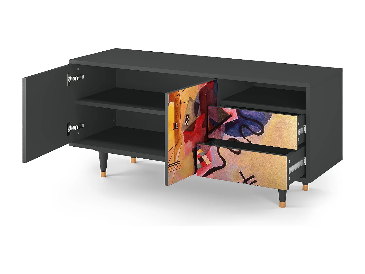 Mobile TV - 125х56х41 cm - T7 - Modern Art, Antracite