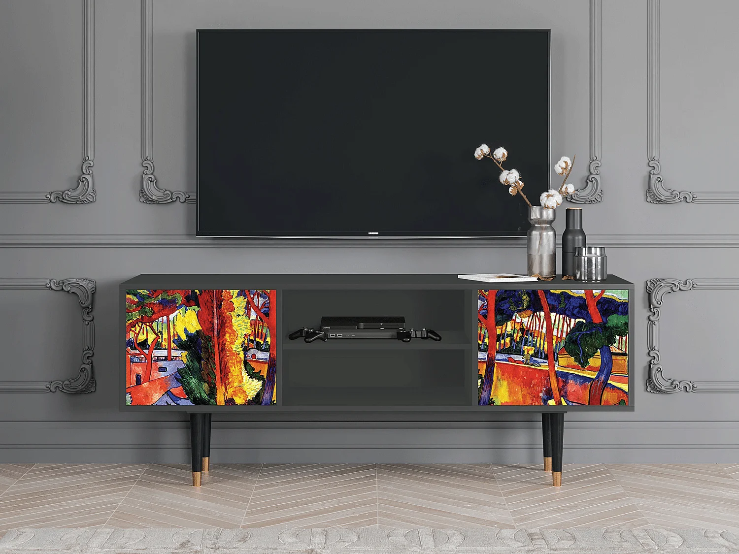 TV-Möbel - 170х69х48 cm - T2 - The Turning Road, Anthrazit