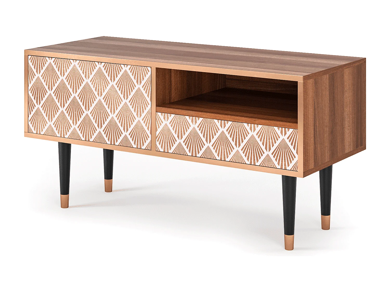 Meuble TV - 115х59х48 cm - T3 - Pastel Sunrise, Noyer